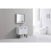 KubeBath Bosco 30 in. Modern Bathroom Vanity With Color Options - KB30GW